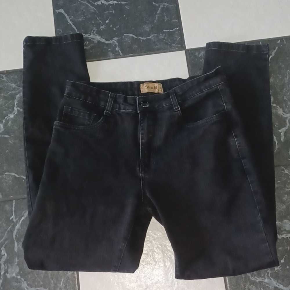 Heyfanee Mens Slim Fit Casual Stretch Black Jeans